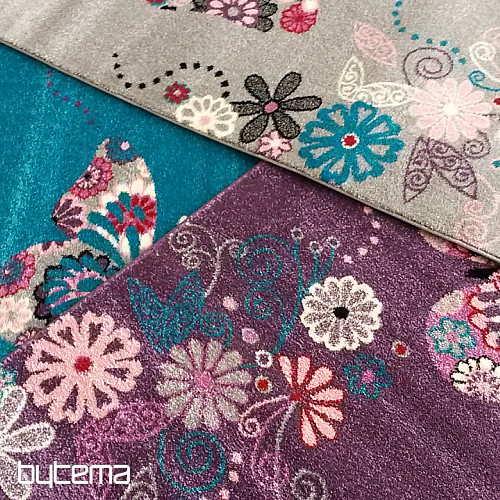 Tapis enfant BELLA Papillons violet