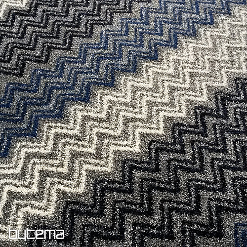 Tapis moderne ZIG ZAG bleu