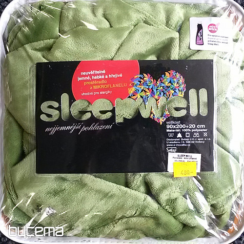 Drap microflanelle SLEEP WELL vert - kiwi