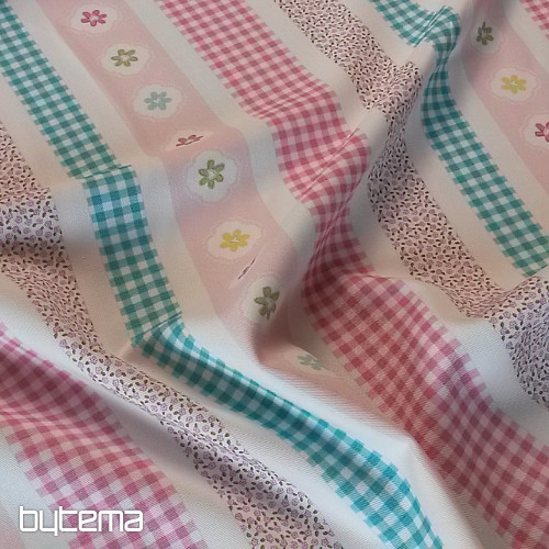 Tissu déco TWIST STRIPES rose