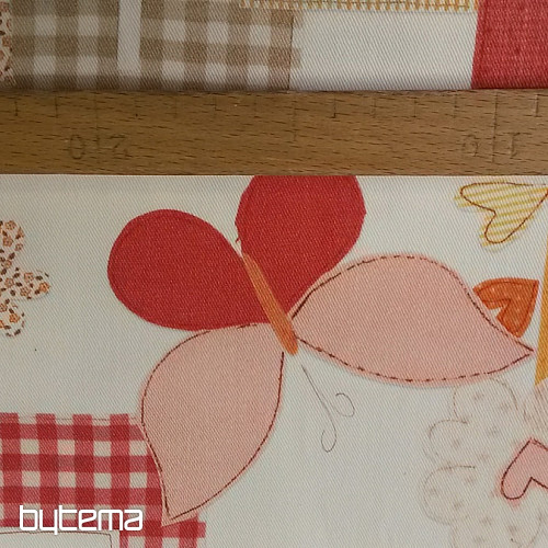Tissu déco enfant TWIST C01 LOVE orange