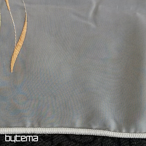 Rideau en voile avec broderie vert, jaune, orange Gerster 195/0057/70