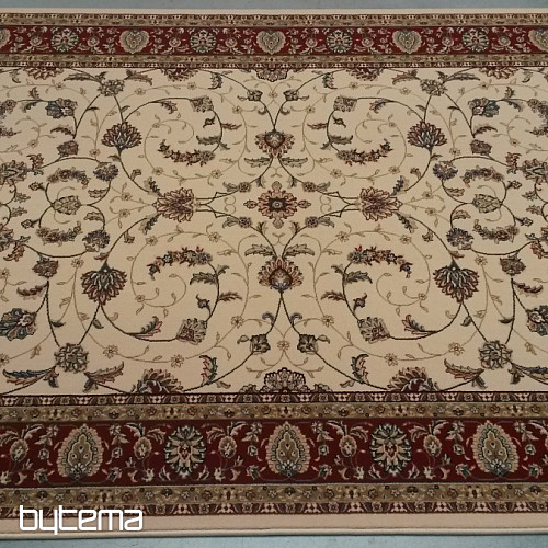 Tapis classique en laine ORIENT crème, bordure bordeaux