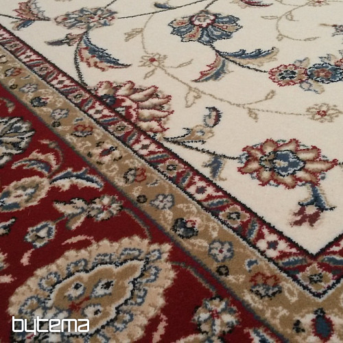 Tapis classique en laine ORIENT crème, bordure bordeaux