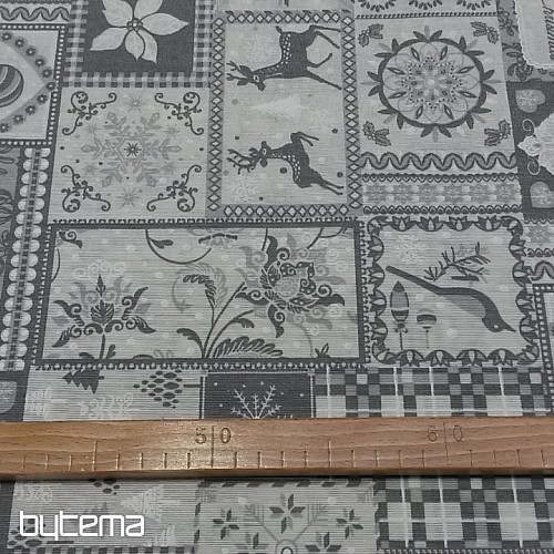 Tissu décoratif Noël TIROL gris