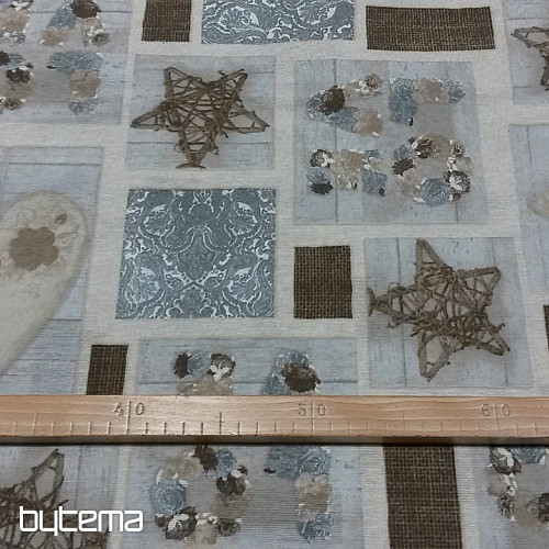 Tissu déco LOVE CHRISTMAS gris