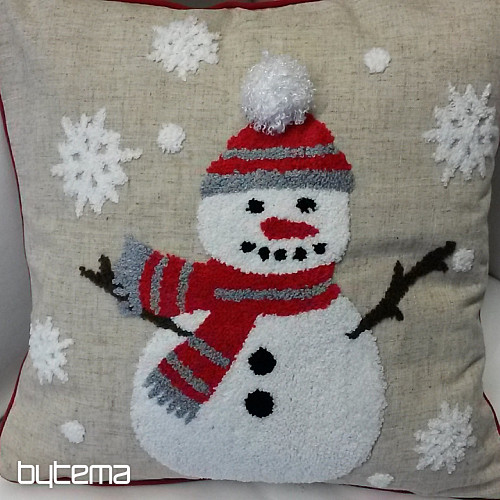 Housse décorative brodée SNOWMAN
