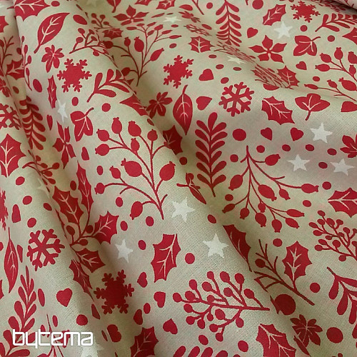 Tissu coton CESMINA rouge