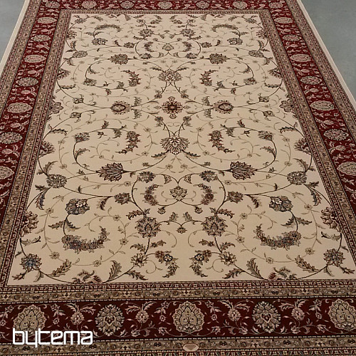 Tapis classique en laine ORIENT crème, bordure bordeaux