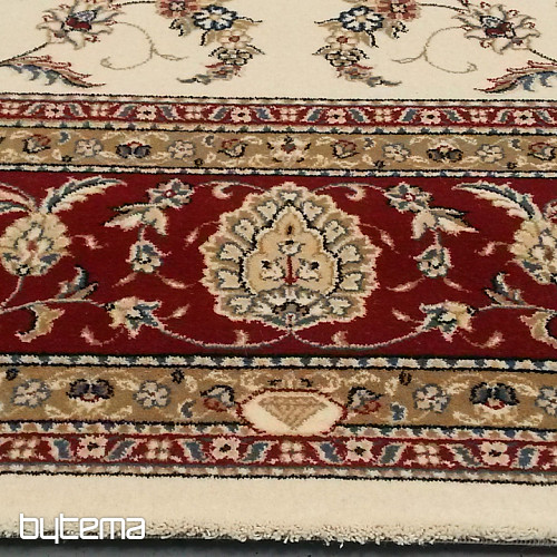 Tapis classique en laine ORIENT crème, bordure bordeaux
