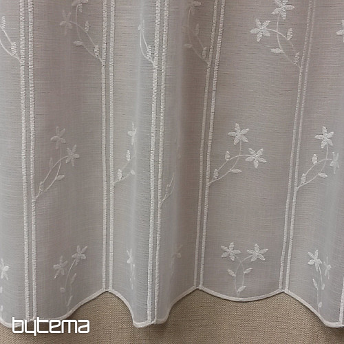 Rideau vitrail brodé FLEURS Gerster 11565