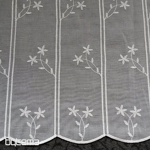 Rideau vitrail brodé FLEURS Gerster 11565