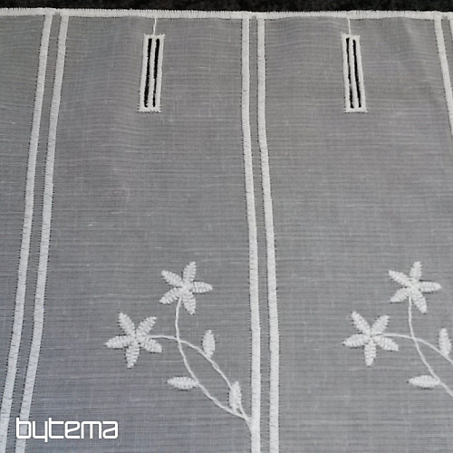 Rideau vitrail brodé FLEURS Gerster 11565
