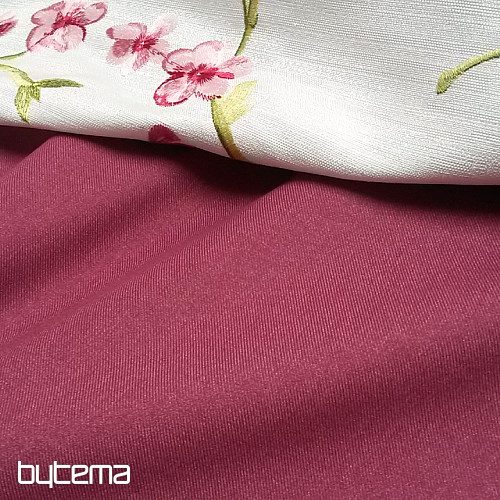 Tissu monochrome moderne COSMOS bordeaux 290 cm