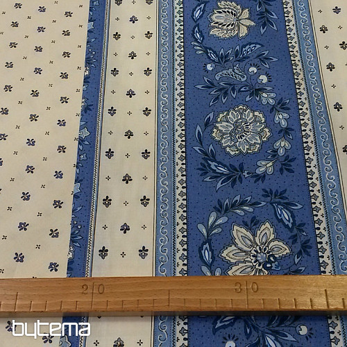 Tissu coton VOLKS rayure bleue