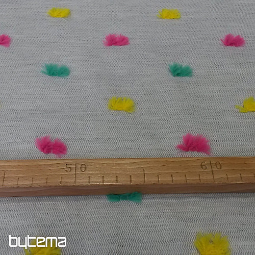 Tissu décoratif POMPONS