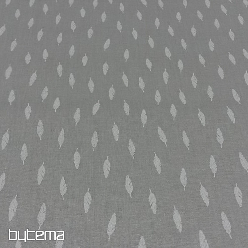 Tissu coton Plume gris
