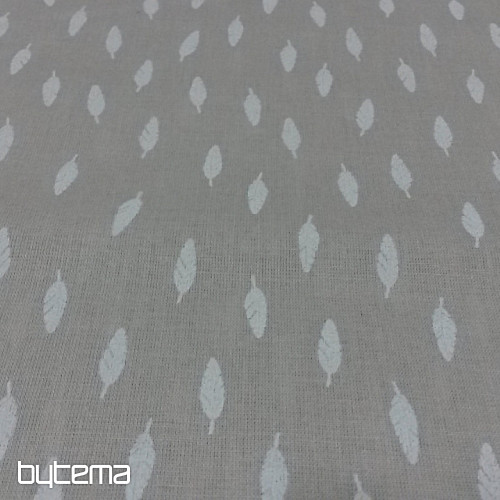Tissu coton Plumes beige