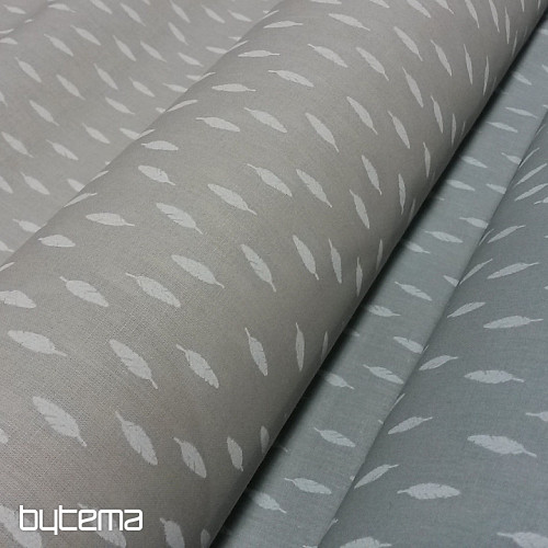 Tissu coton Plumes beige