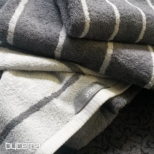 Serviette et drap de bain luxe LINE 072 gris