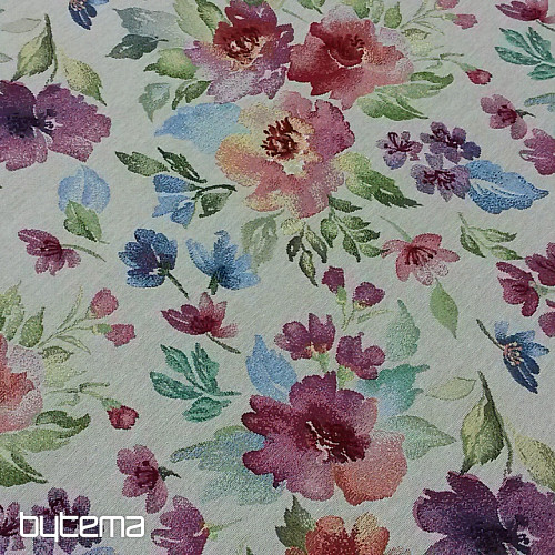 Tissu pour tapisserie FLEURS PASTEL