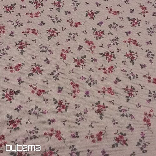Tissu déco LENNY FLOWERS rose