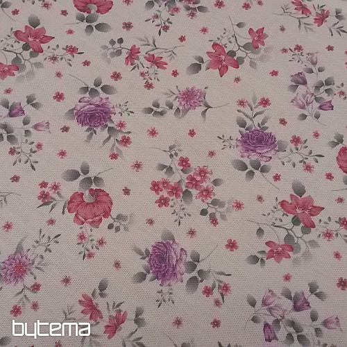 Tissu déco DIVA FLOWERS rose