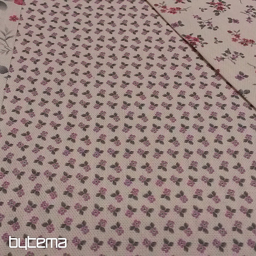 Tissu déco ALBUM DE FLEURS rose