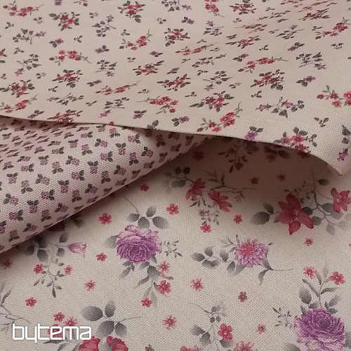 Tissu déco DIVA FLOWERS rose
