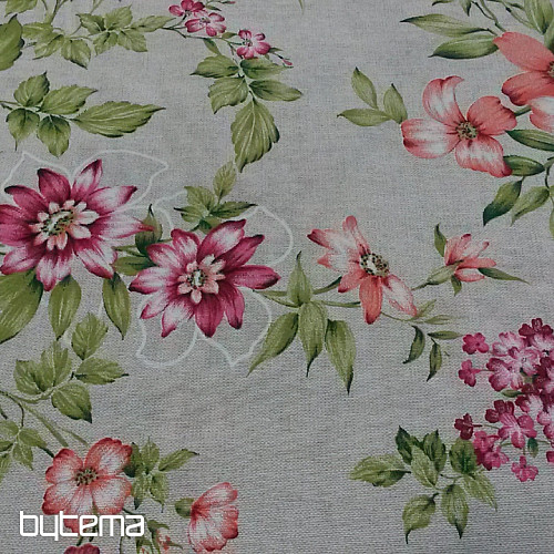 Tissu déco FUCHSIE beige