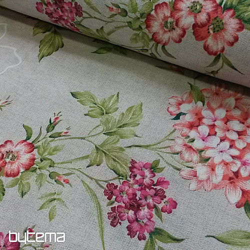 Tissu déco FUCHSIE beige