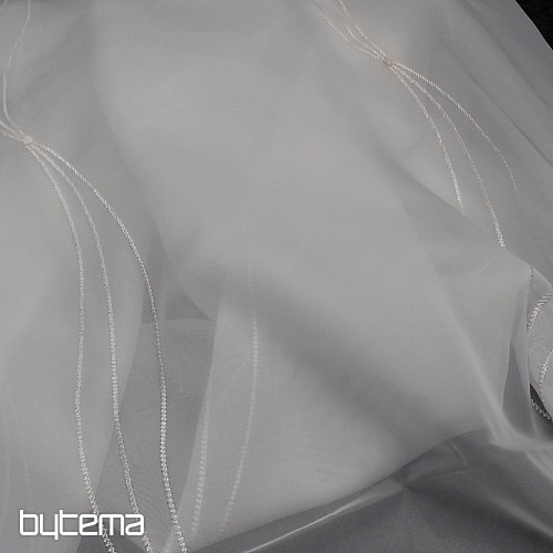 Rideau de luxe brodé blanc - crème GERSTER 556/23