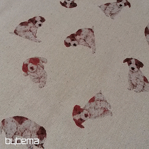 Tissu décoratif chien TOBY impression numérique