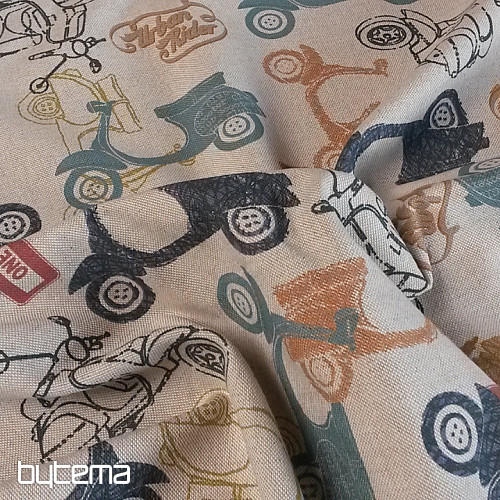 Tissu décoratif pour scooters VESPA, impression numérique