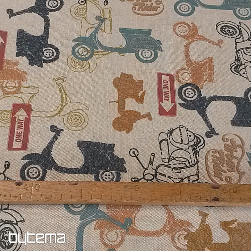 Tissu décoratif pour scooters VESPA, impression numérique