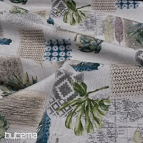 Tissu déco FLORA vert