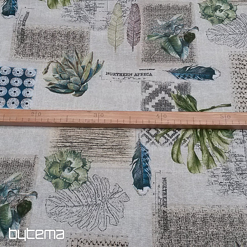 Tissu déco FLORA vert