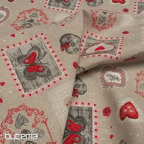 Tissu déco CARLA rouge