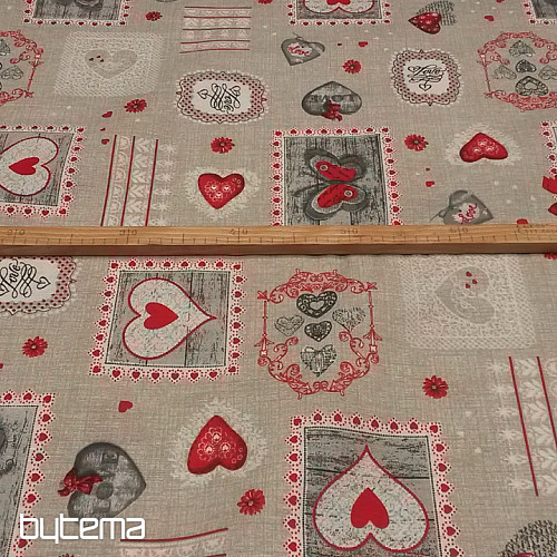Tissu déco CARLA rouge