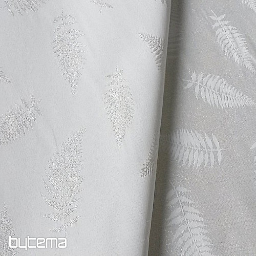 Nappes et foulards de Noël FEUILLES I natur argent