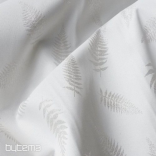 Nappes et foulards de Noël FEUILLES I natur argent