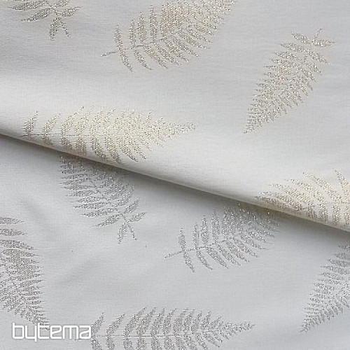 Nappes et foulards de Noël FEUILLES I natur argent