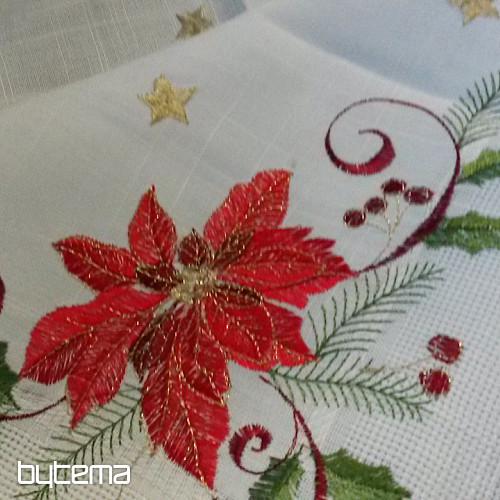 Nappe et foulards de Noël brodés ROSES