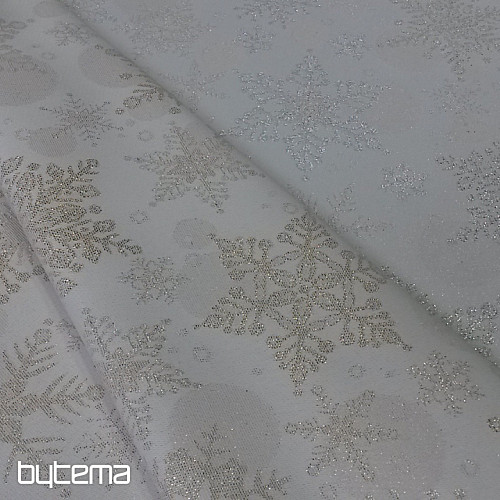Tissu jacquard décoratif FLAKES II. argent naturel