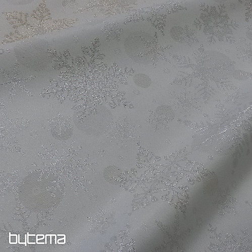 Tissu jacquard décoratif FLAKES II. argent naturel