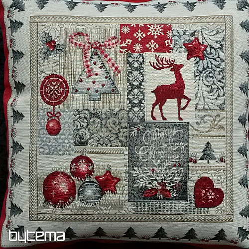 Housse de coussin tapisserie de Noël JOYEUX NOËL