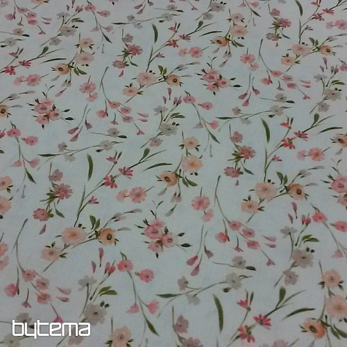Tissu coton JARDINS C rose