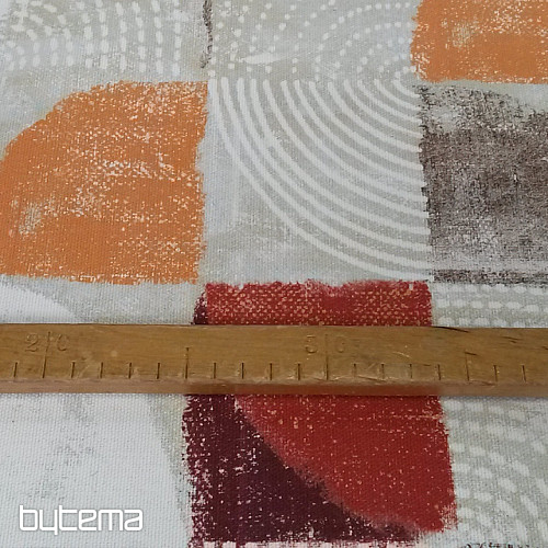 Tissu déco MOKKA GEO 1 orange