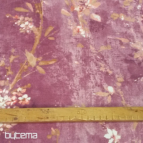 Tissu déco MUHLY fleurs violet