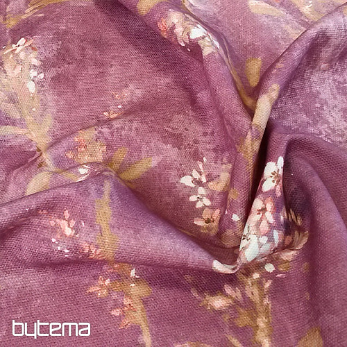 Tissu déco MUHLY fleurs violet